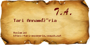 Tari Annamária névjegykártya